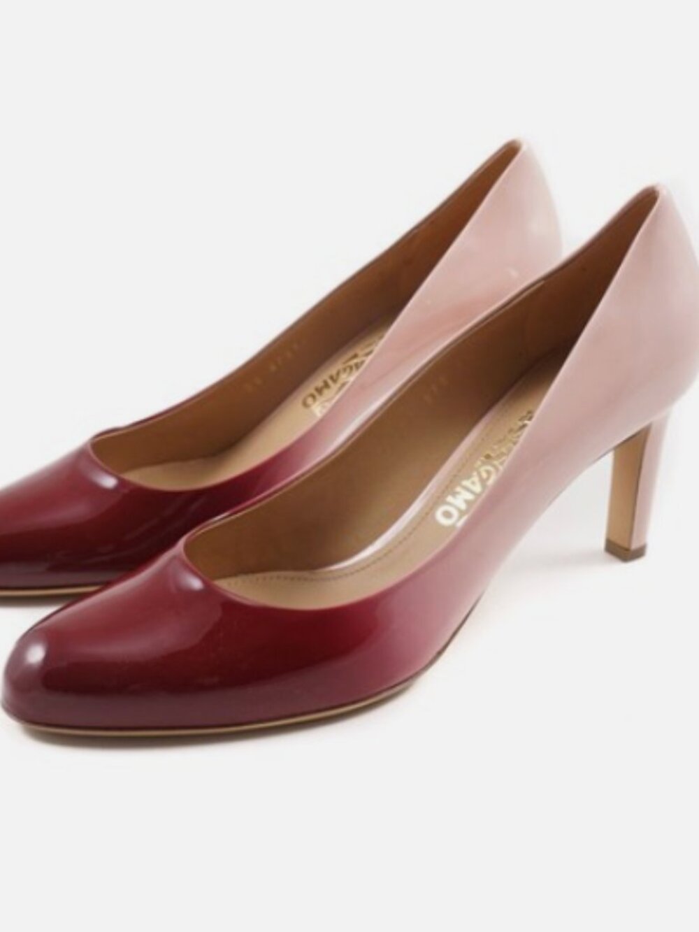 Salvatore Ferragamo 'Leo 70' Ombre Effect Patent Leather Pumps (Size 6)